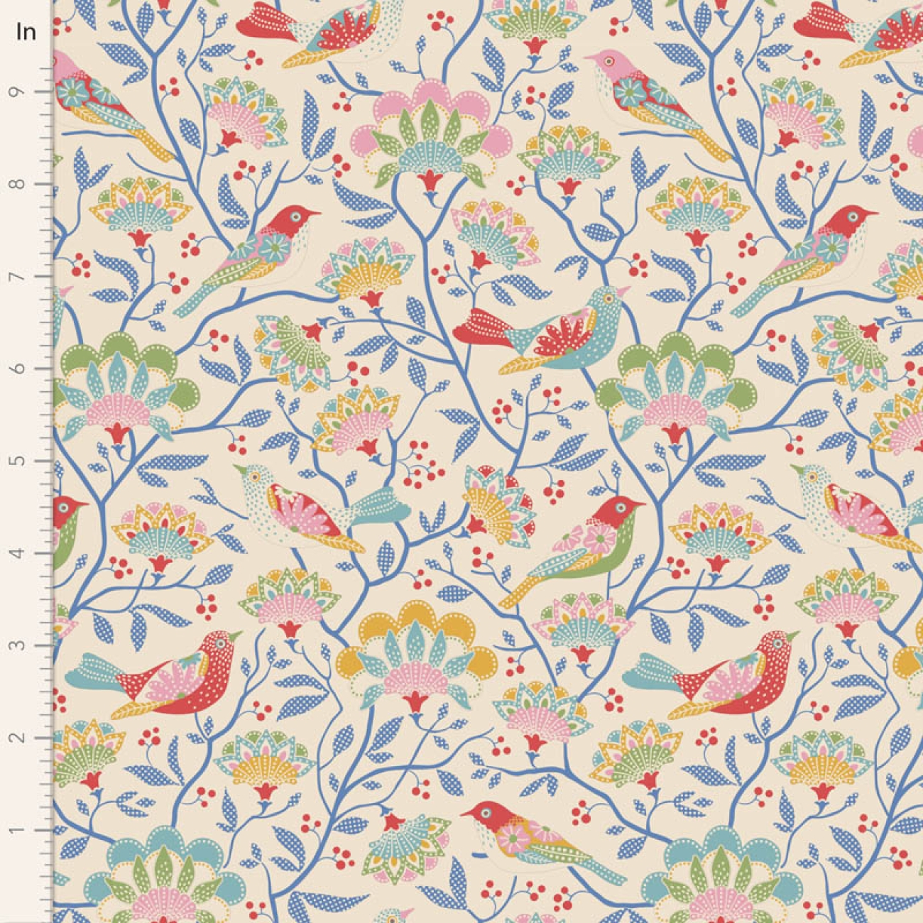 Tilda Patchwork Stoff Baumwolle - Jubilee - Bird Tree Creme